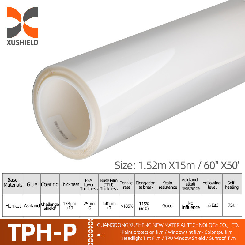 TPH 1.52*15M Высокоблекающий рулон CLEAR Transparent Adhesive Car Body Paint Protection Ppf Film Tph