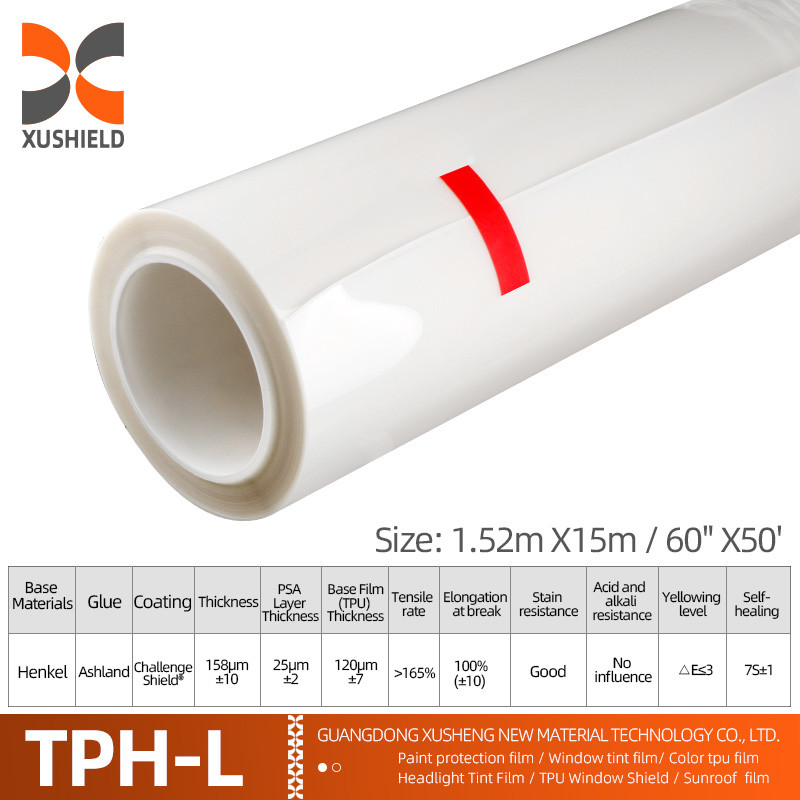 TPH 1.52*15M Высокоблекающий рулон CLEAR Transparent Adhesive Car Body Paint Protection Ppf Film Tph