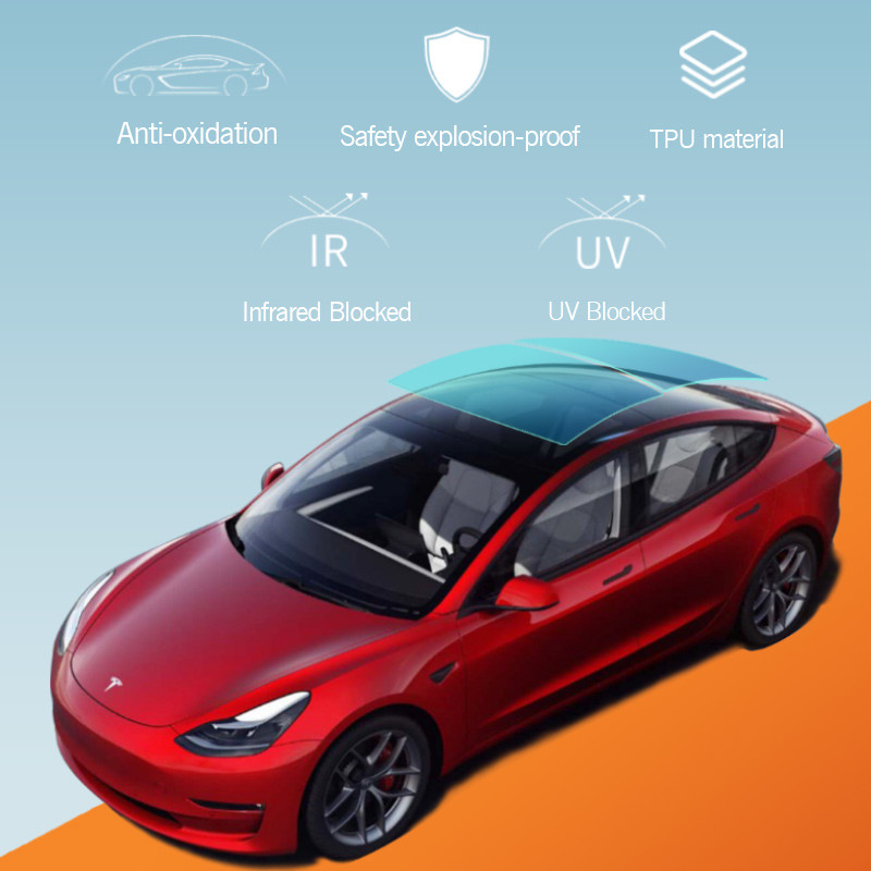 99% Отторжение тепла УФ-блокировка света Синий автомобиль Крыша окна Пленка TPU Панорамный защитный пленка окна