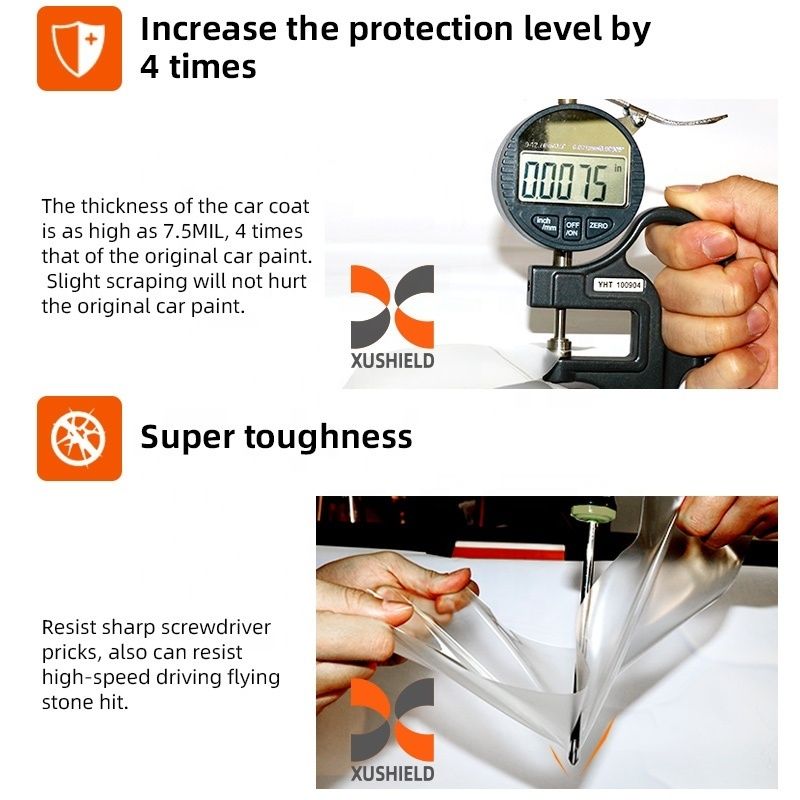 Чёрная защитная пленка TPH/TPU PPF для автомобилей 5-8 лет на открытом воздухе